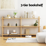 Artiss Bookshelf 3 Tiers Bookcase Display Shelves Wooden Storage Stand Rack Pine