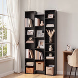 Artiss Bookshelf Display Shelves CD DVD Storage Rack Tall Bookcase Black