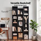 Artiss Bookshelf Display Shelves CD DVD Storage Rack Tall Bookcase Black