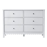 Artiss 6 Chest of Drawers Dresser Lowboy Curved Edge Scalloped White Bedroom