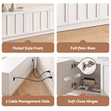 Artiss 180cm TV Unit Entertainment Cabinet Fluted Style Cable Management White
