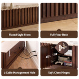 Artiss 180cm TV Unit Entertainment Cabinet Fluted Style Anti-tip Kit Walnut