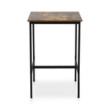 Artiss Bar Table Counter Kitchen Dining Desk Pub 60x92cm Vintage Metal Walnut