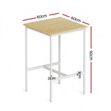 Artiss Bar Table Counter Height Kitchen High Dining Desk Pub 60x92cm Modern Pine