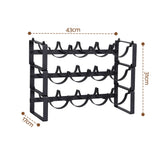 Artiss 3-Tier Wine Rack Metal Freestanding 12 Bottles Modular Countertop Wine Display Shelf Black