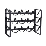 Artiss 3-Tier Wine Rack Metal Freestanding 12 Bottles Modular Countertop Wine Display Shelf Black