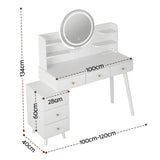 Artiss Dressing Table Vanity Desk LED Charging Station White