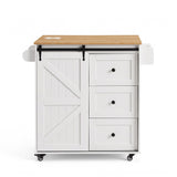 Artiss Kitchen Island Trolley Rolling Serving Cart Storage Drawer Cabinet 100cm