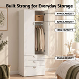 Artiss Wardrobe Cabinet Bedroom Clothes Storage Organiser Cupboard 3 Drawers Shelf Hanging Rod