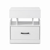 Artiss Bedside Table with Charging Station Drawer Sliding Top Nightstand White