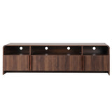 Artiss 180cm TV Unit Storage Cabinet Shelf Fluted Front Rounded Edge Anti-tip Kit Walnut