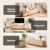 Artiss 180cm TV Unit Scalloped Entertainment Cabinet w/ Adjustable Shelves Wood