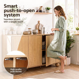 Artiss Buffet Sideboard Cabinet 2-Tier Fluted Kitchen Storage Ball Legs Pine