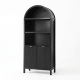 Artiss Buffet Sideboard Cabinet Pantry 180CM Arched Storage Bookshelf Black