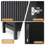 Artiss Buffet Sideboard Cabinet Pantry X2 180CM Arched Storage Bookshelf Black
