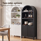 Artiss Buffet Sideboard Cabinet Pantry X2 180CM Arched Storage Bookshelf Black