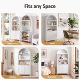 Artiss Buffet Sideboard Cabinet Pantry 180CM Arched Storage Bookshelf White