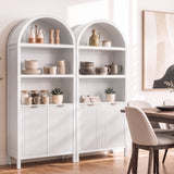 Artiss Buffet Sideboard Cabinet Pantry X2 180CM Arched Storage Bookshelf White