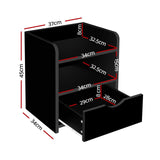 Artiss 2X Bedside Table 1 Drawer with Shelf - FARA Black