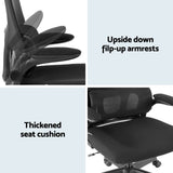 Artiss Office Desk and Chair Set L Shaped Computer Desk 136cm with 2 Tier Storage Shelves, Ergonomic Mesh Office Chair with Adjustable Headrest, Flip-Up Armrests & Lumbar Support