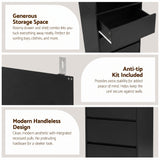 Artiss 2x Chest of 3 Drawers Tallboy Cabinet Black