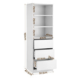 Artiss 2x Chest of 3 Drawers Tallboy Cabinet White