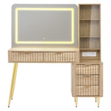 Artiss Dressing Table LED Vanity Desk Charging Station Wood