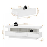 Artiss TV Unit LED 160CM Storage Drawer White