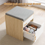 Artiss Storage Ottoman with Drawer 100kg Capacity Footrest Cushion Pine