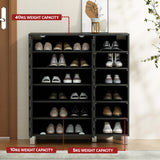 Artiss Shoe Rack Cabinet 6 Tier Storage Shelf Black
