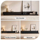 Artiss Extendable TV Unit 200CM 3 Storage Drawers Dark Walnut & Black
