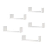 Artiss Floating Wall Shelves Set of 5 Mounted U-Shape Display Ledge, White