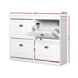 Artiss Shoe Rack Cabinet 16 Pairs 4-tier White Paul