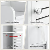 Artiss Bathroom Storage Cabinet 3-Tier Slim Toilet Paper Holder Organizer White