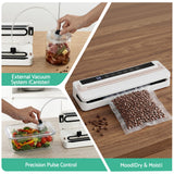 Devanti Food Vacuum Sealer Machine 110W 60KPA 6 Modes White