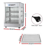 Devanti Commercial Food Warmer 850W 3 Shelf Heated Display Cabinet
