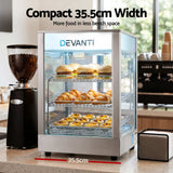 Devanti Commercial Food Warmer 850W 3 Shelf Heated Display Cabinet