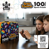 PUZZLE MASTER 100 Piece Lunch Box Puzzle Space Explorer AR Edition