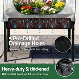 Green Fingers Elevated Metal Garden Bed Kit w Mini Greenhouse Cover 116x60cm Stand-Up Height Trellis