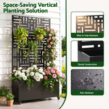 Green Fingers Mobile Planter Box Garden Bed with Trellis Privacy Screen & Lockable Wheels for Climbing Plants