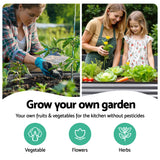 Green Fingers 3 Pcs Raised Garden Bed Kit Oval Galvanized Steel Planter Boxes 240x80x56cm, Heavy Duty Metal Elevated Garden Bed for Vegetables Flowers Herbs, with Safety Edging, Gloves & Pegs Included