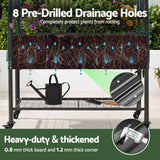 Green Fingers Mobile Raised Garden Bed with Net Cover Storage Shelf for Tomato Vegetables Herb Charcoal