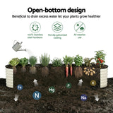 Green Fingers Oval Raised Garden Bed Galvanised Planter Box Rust Resistant 240x60x45cm White