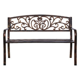 Gardeon Outdoor Garden Bench Seat Steel Outdoor Furniture 3 Seater Park Bronze