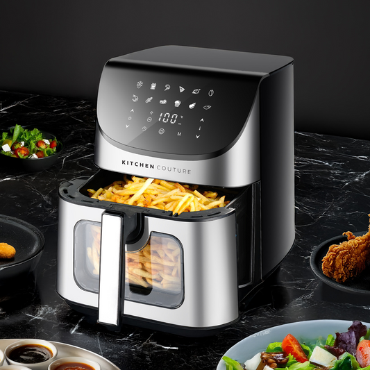 KITCHEN COUTURE 8L CLEAR VIEW AIR FRYER STAINLESS STEEL