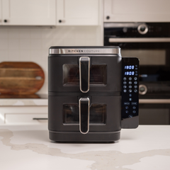 KITCHEN COUTURE 11L CLEAR VIEW VERTEX DUAL DRAW AIR FRYER BLACK
