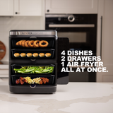 KITCHEN COUTURE 11L CLEAR VIEW VERTEX DUAL DRAW AIR FRYER BLACK