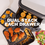 KITCHEN COUTURE 11L CLEAR VIEW VERTEX DUAL DRAW AIR FRYER BLACK