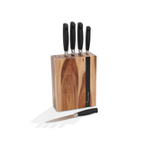 STANLEY ROGERS BLACK FLASH KNIFE BLOCK SET 6PC