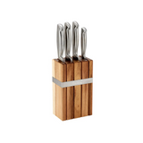 STANLEY ROGERS BANDED STRIPE KNIFE BLOCK 5PC SET